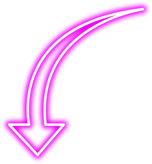 Neon Glowing Down Arrow